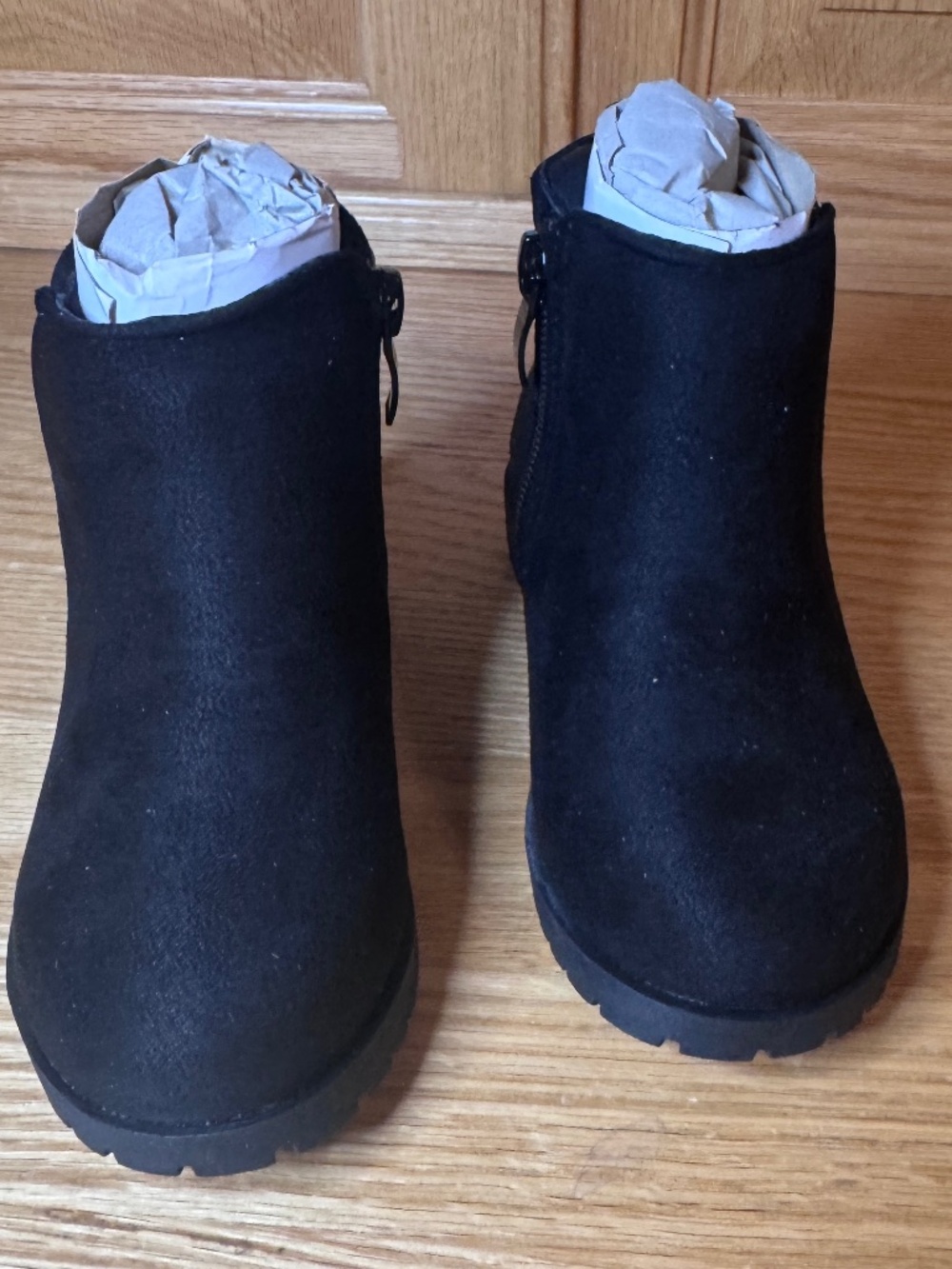 New Toddler Girls Size 10 Suede Zip Up Boots Ankle UK 27 Eur 9 Marked Size 23